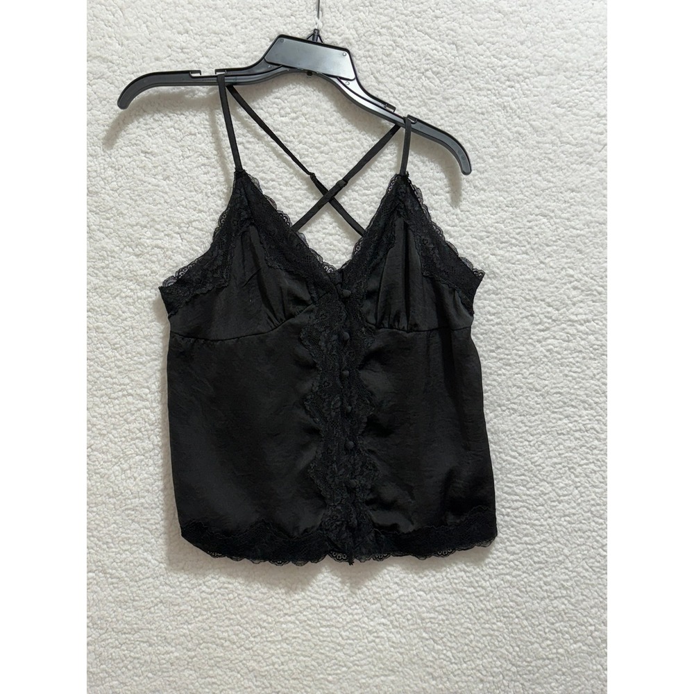 Wishlist‎ Apparel Black Lace Trim Cami Tank Top XL
